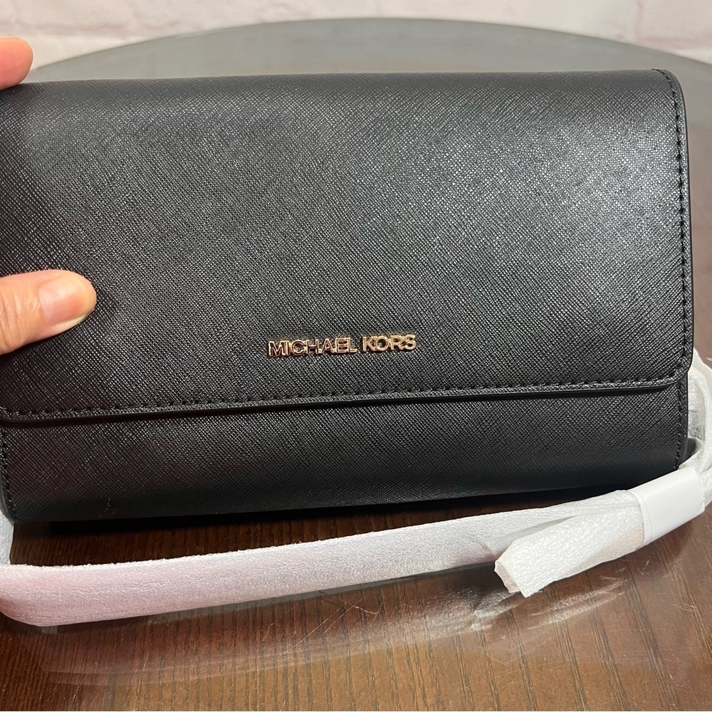 MICHAEL KORS Saffiano Leather 3-in-1 Crossbody. Jet Set Travel bag NWT - Picture 9 of 15